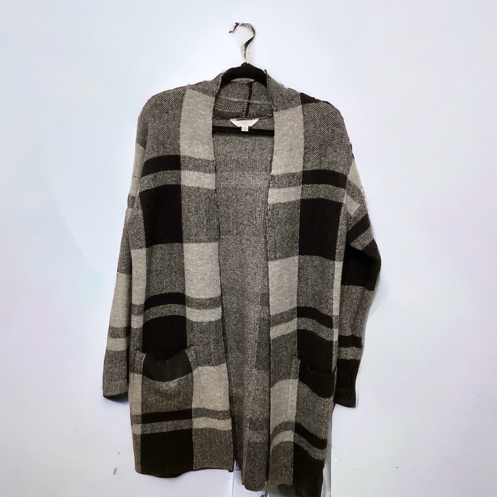 Time and Tru Long Open Front Oversized Cardigan Sweater With Pockets Size M